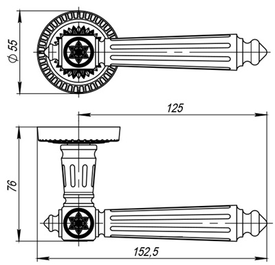 РУЧКА РАЗДЕЛЬНАЯ MATADOR CL4-OB-13 АНТИЧНАЯ БРОНЗА